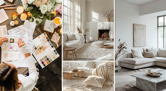 Color Palettes for Warm Minimalism Serenity with Earthy tones Boho Styles Decor