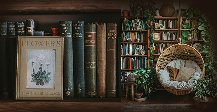 Decorate with Herbal Books for a Magical Feel. Add herbal books to your collection, and enjoy them in a cozy reading nook.