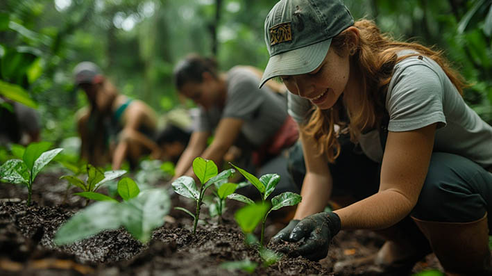 Volunteer Working Holiday in the Rainforest planting trees