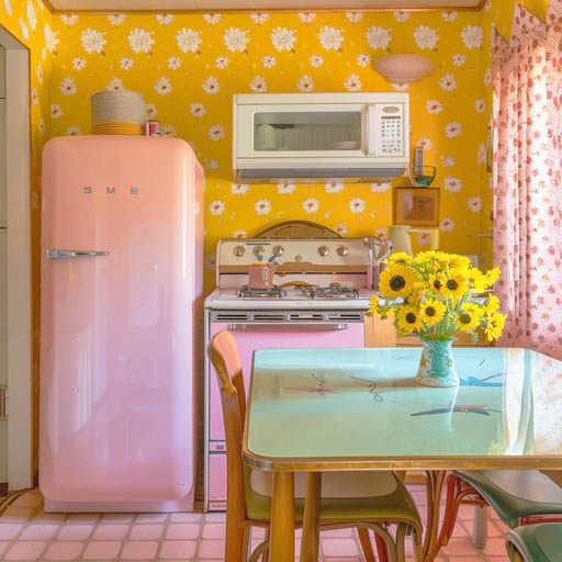 Pink Paradise Boho Kitchen Dreams. Tones That Mix Well with Pink