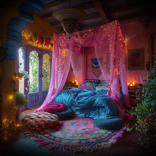 Colorful Boho Bedroom for an Sensual Astonishing Interior