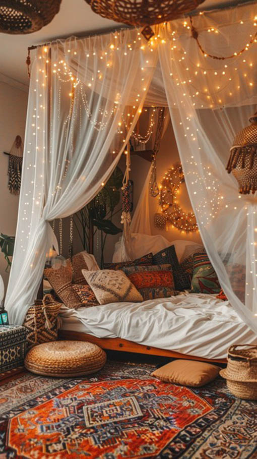 Cozy and Colorful Boho Bedroom Essentials