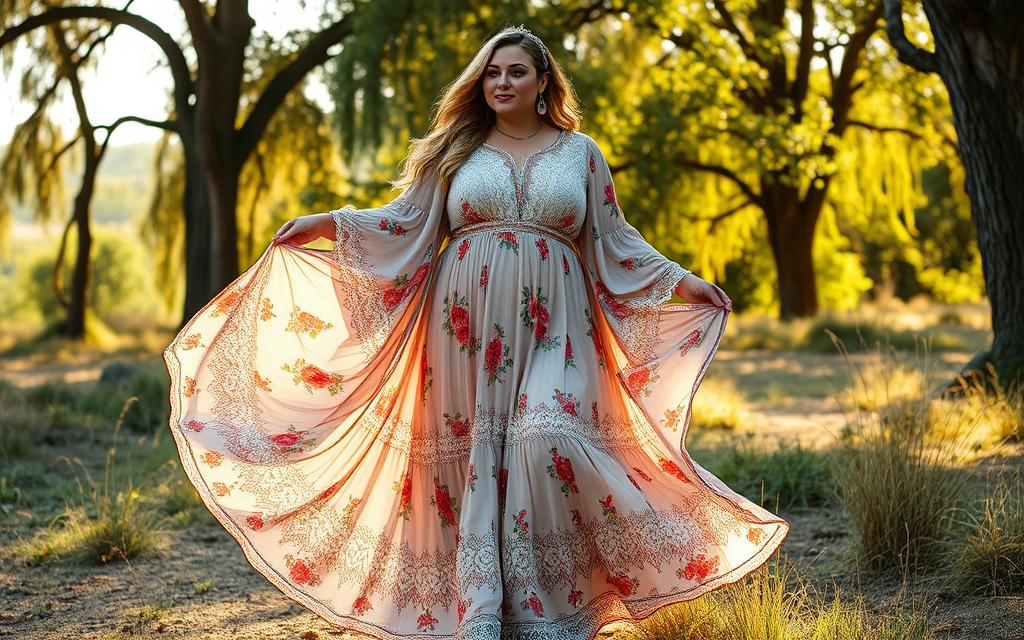 plus size boho maxi dress