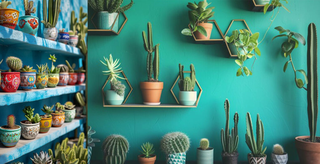 Vertical Garden Wall with Hanging Planters