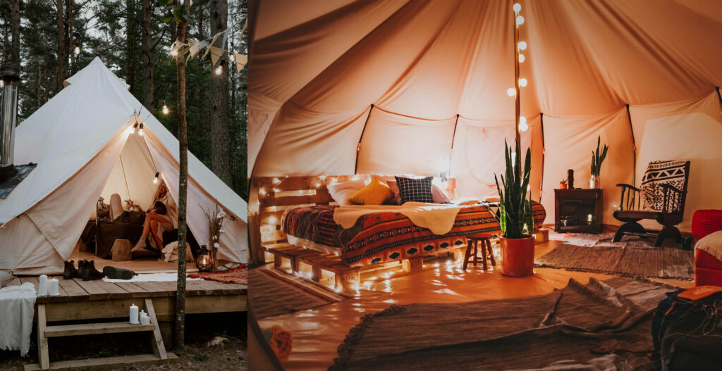 Boho Luxury Eco travel in Natural Enviroment Glamping Tent