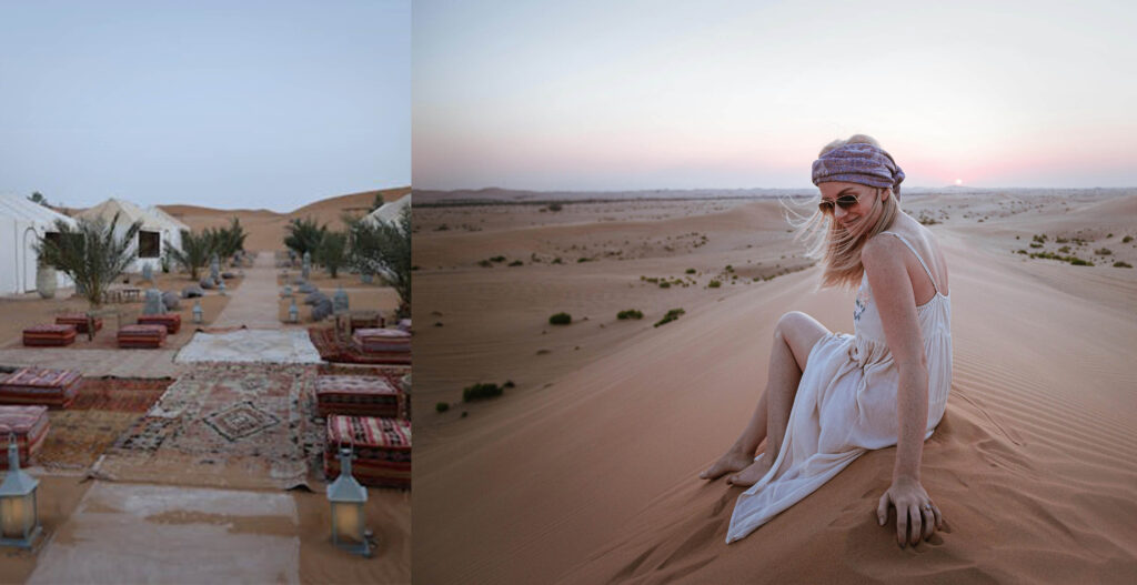 Luxury glamping tent adventure travel in Morocco