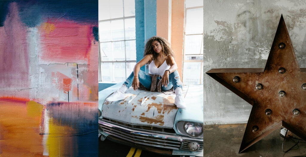 Meaningful boho industrial decor pieces and art