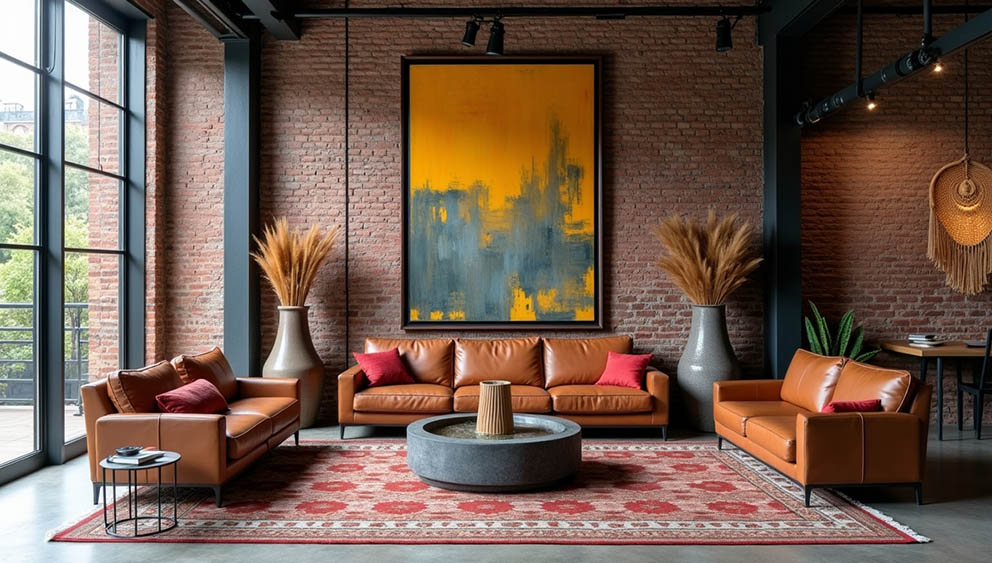 Boho industrial decor style