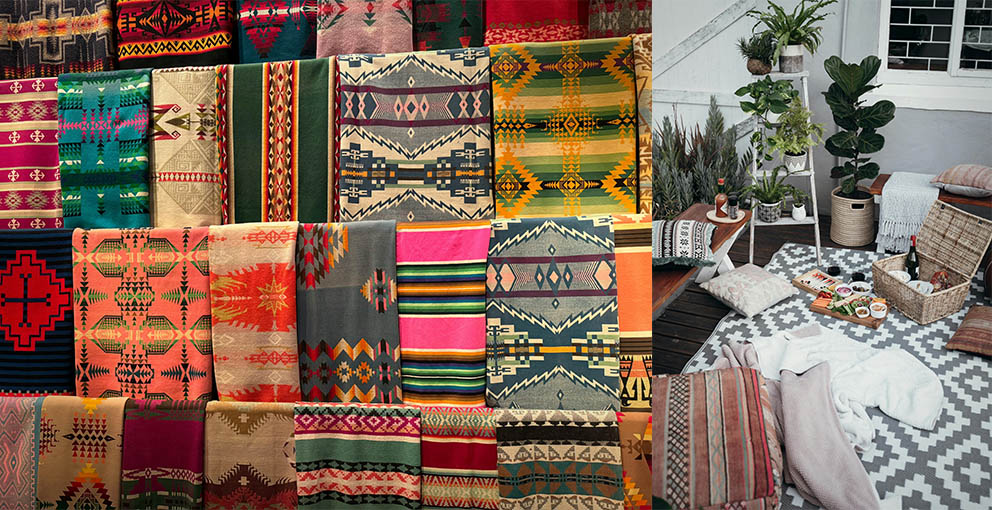 Layered rugs and global textiles. moroccan decorations for your home