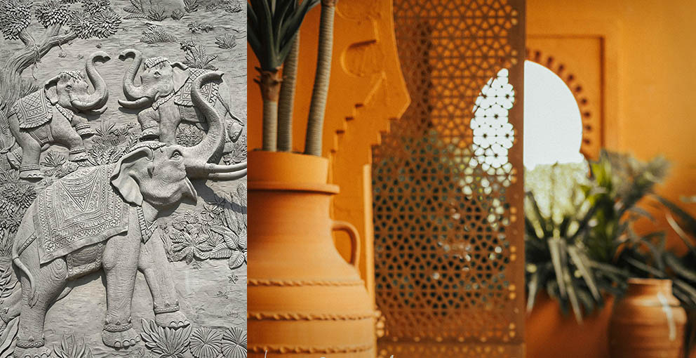 Boho wall decor with Indian twist. Tapestries, mirrors & moore
