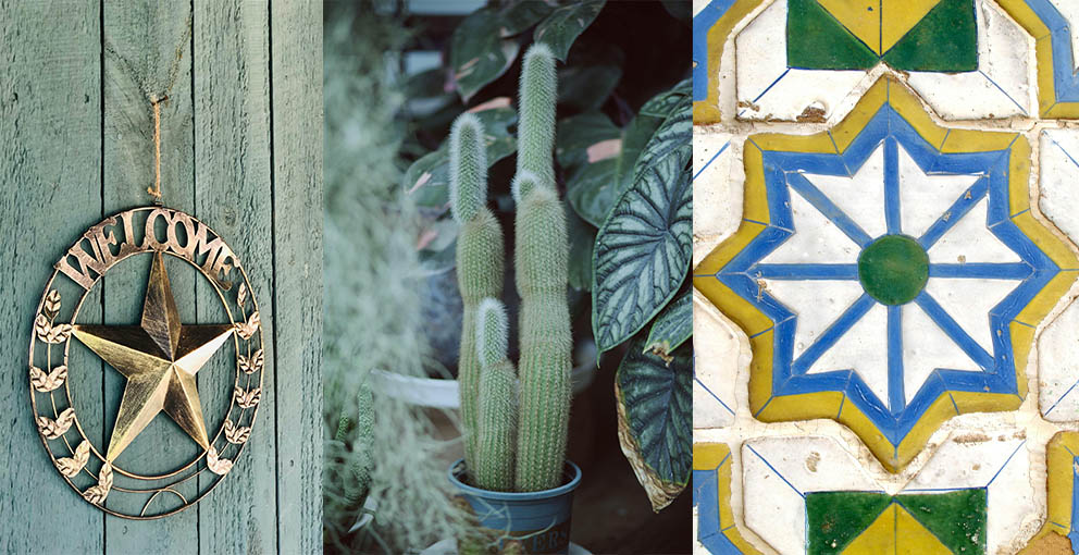 Sheriff and Cowboy Southwest Decor with star shaped objects and cactus 