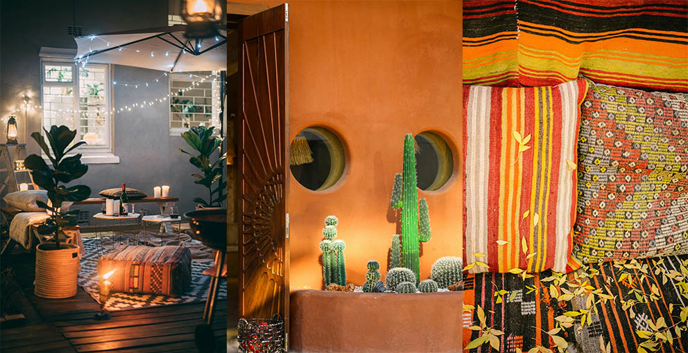 Southwest decor colorful cactus and desert boho style