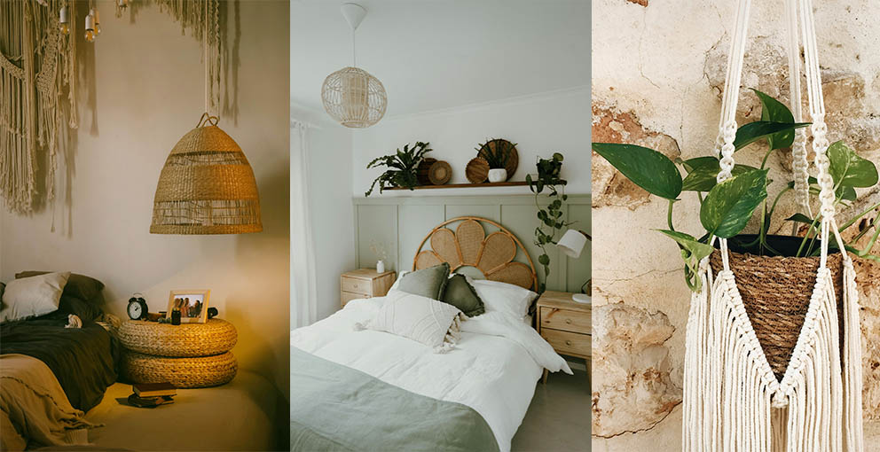 Boho chic bedroom wall decor