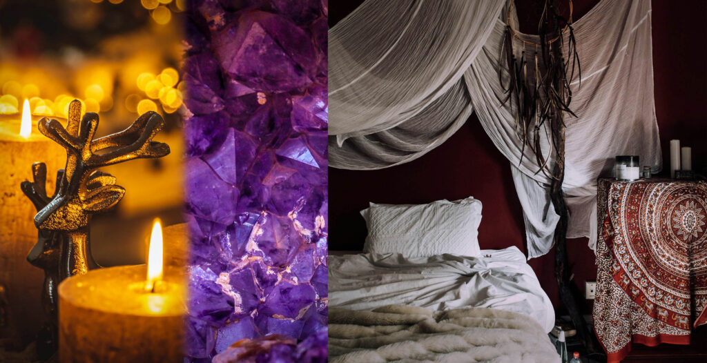 Mystical witch bedroom decor for dreamers with magical objects