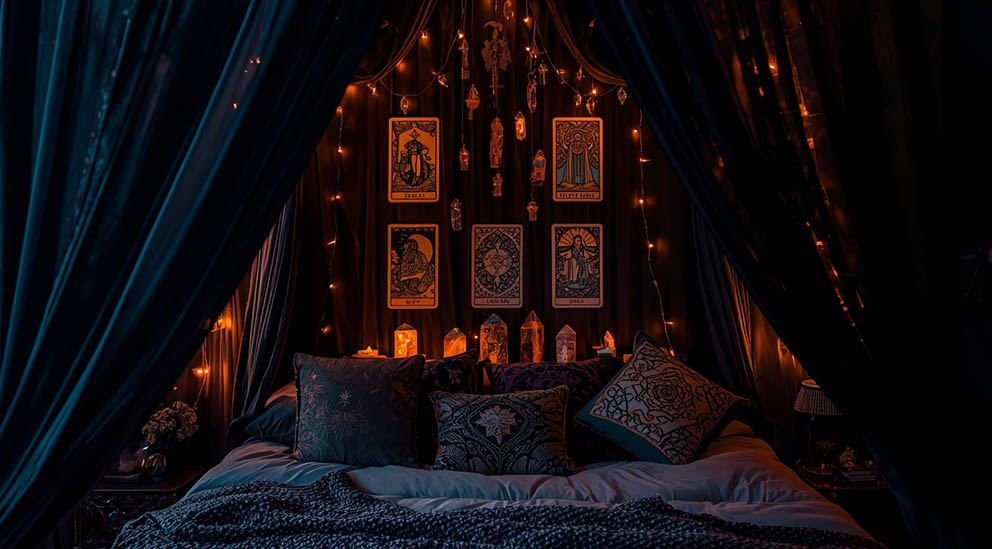 Mystical witch bedroom decor