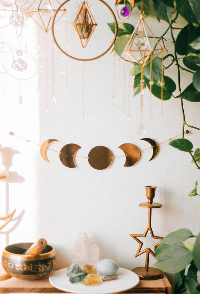 Witchy moon phases wall hanging