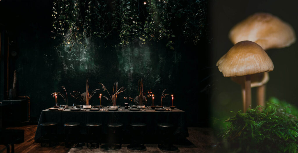 Mystic woodland aesthetic table setting