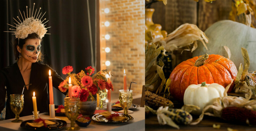 The boho Halloween decor-pumpkin-centerpiece